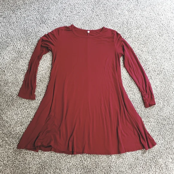 open lace back dress Babine Red Velvet Christmas Dress main image 1